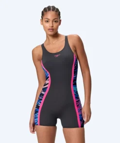 Outlet Speedo badedragt med ben til damer - Hyperboom Splice Muscleback - Sort/pink