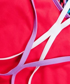 New Speedo badedragt til damer - Allover Digital Starback - Rød/blå