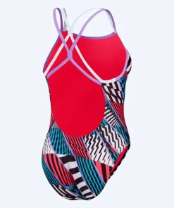 New Speedo badedragt til damer - Allover Digital Starback - Rød/blå