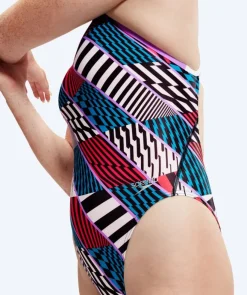 New Speedo badedragt til damer - Allover Digital Starback - Rød/blå