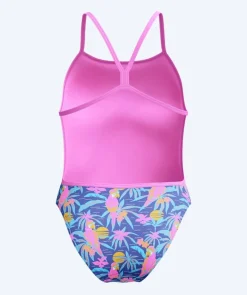 Hot Speedo badedragt til damer - Allover Digital V-Back - Blå/lyserød