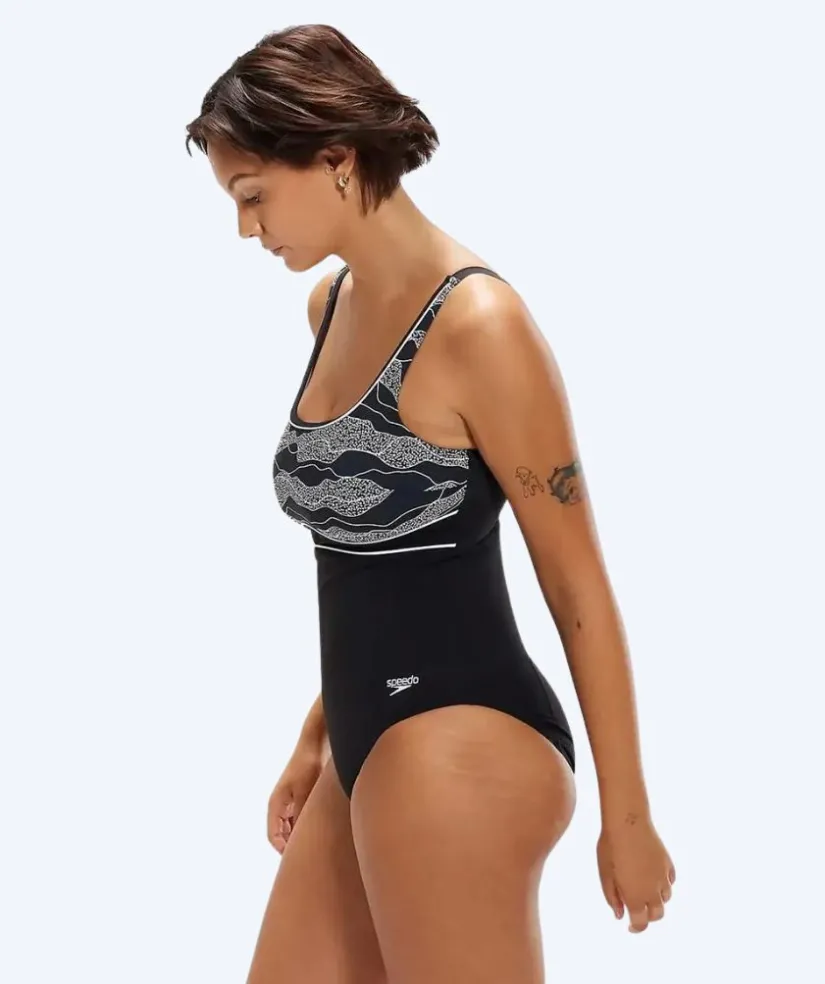 Speedo badedragt til damer - Contour Eclipse - Sort/hvid