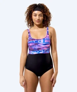 Best Speedo badedragt til damer - Contour Eclipse - Sort/lilla