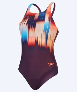 Discount Speedo badedragt til damer - Digital Printed Medalist - Lilla/orange