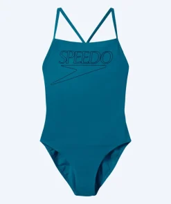Sale Speedo badedragt til damer - Endurance Logo Thin Strap - Mørkegrøn