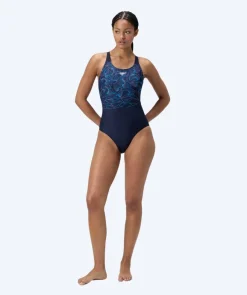 Online Speedo badedragt til damer - Hyperboom Placement Muscleback - Mørkeblå/lyseblå