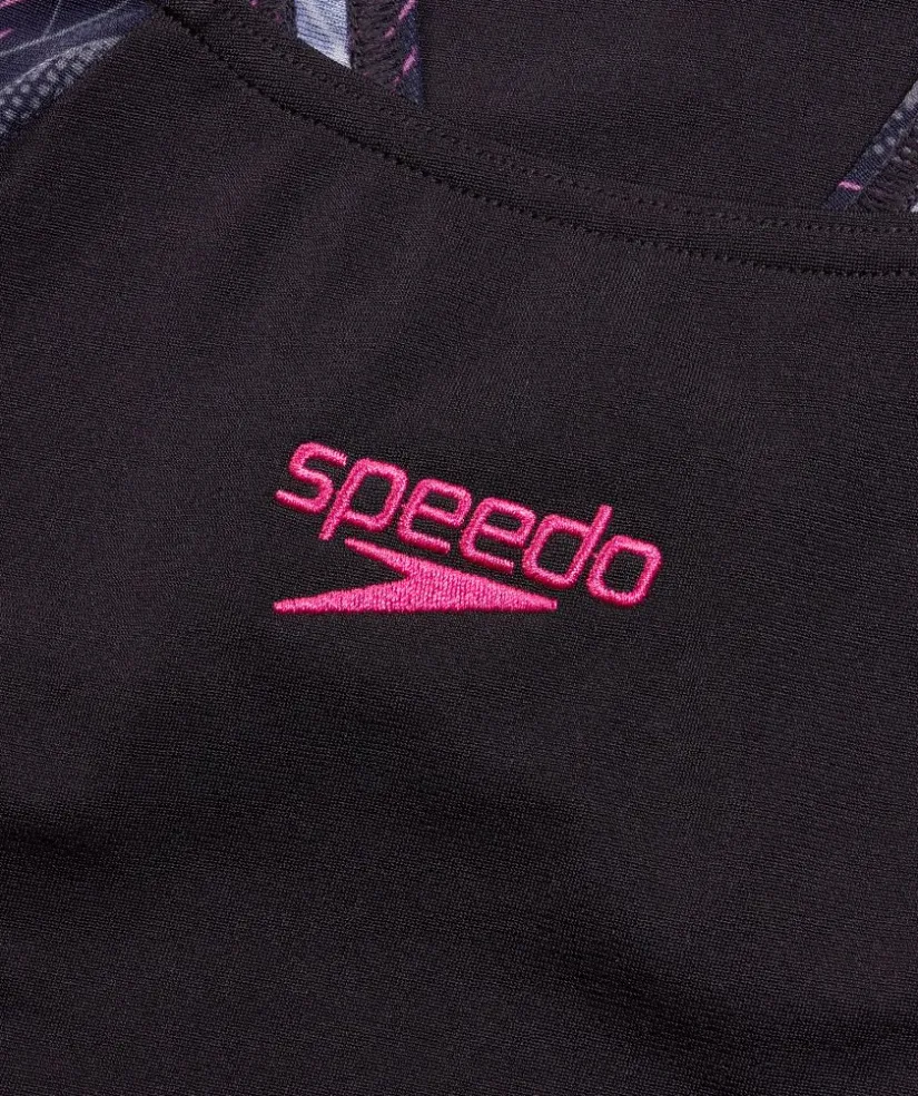 Clearance Speedo badedragt til damer - Hyperboom Splice Muscleback - Sort/grå
