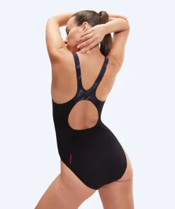 Clearance Speedo badedragt til damer - Hyperboom Splice Muscleback - Sort/grå