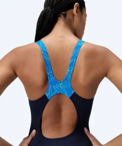 Best Speedo badedragt til damer - Hyperboom Splice Muscleback - Mørkeblå/lyseblå