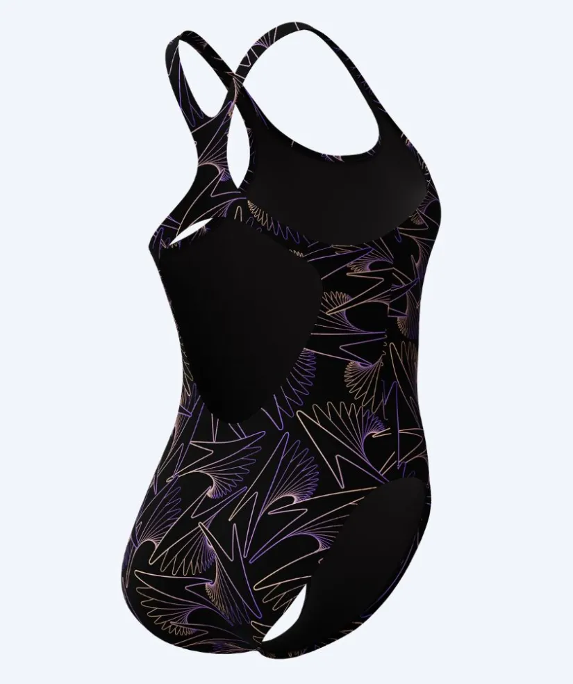 Sale Speedo badedragt til damer - Hyperboom Allover Medalist - Sort/lilla