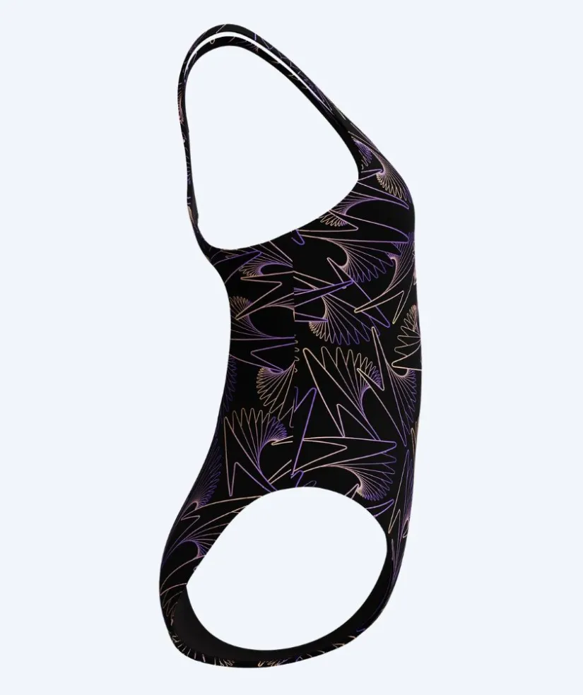 Sale Speedo badedragt til damer - Hyperboom Allover Medalist - Sort/lilla