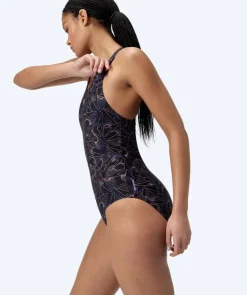 Sale Speedo badedragt til damer - Hyperboom Allover Medalist - Sort/lilla