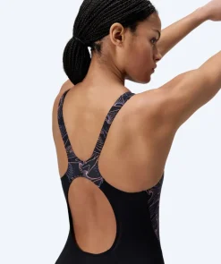 Online Speedo badedragt til damer - Hyperboom Splice Muscleback - Sort/lilla
