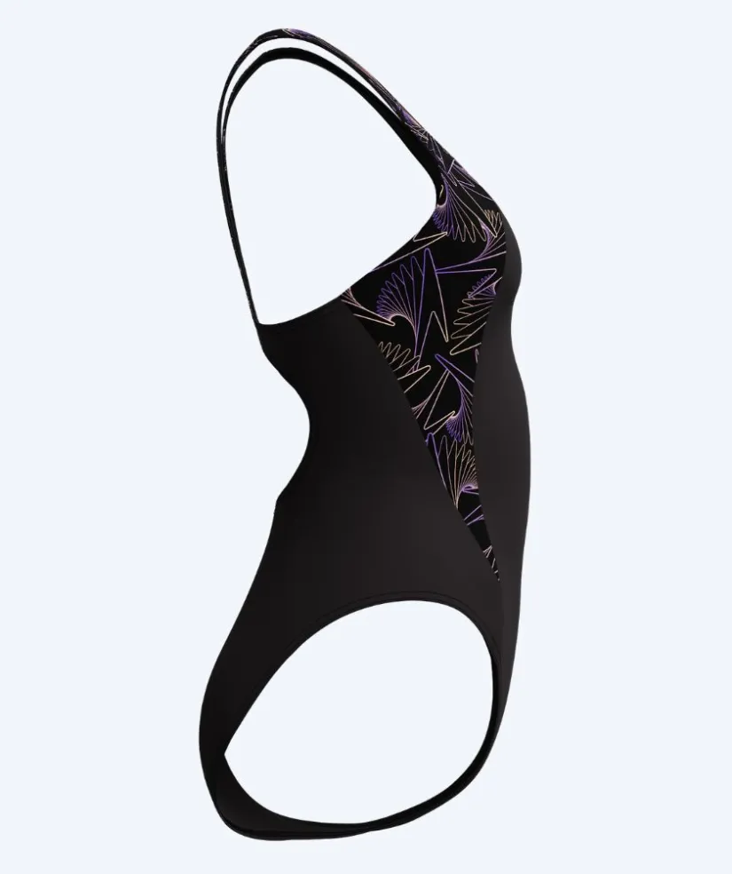 Online Speedo badedragt til damer - Hyperboom Splice Muscleback - Sort/lilla