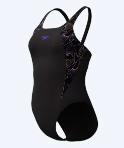 Online Speedo badedragt til damer - Hyperboom Splice Muscleback - Sort/lilla
