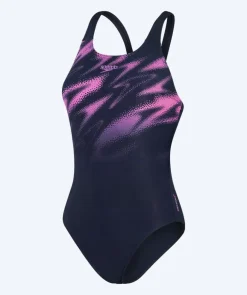 Hot Speedo badedragt til damer - Hyperboom Placement Muscleback - Mørkeblå/pink