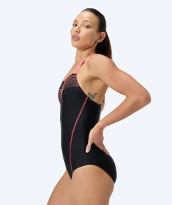 Best Speedo badedragt til damer - Medley Logo - Sort/lyserød