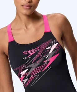 Best Speedo badedragt til damer - Medley Logo Medalist - Sort/pink
