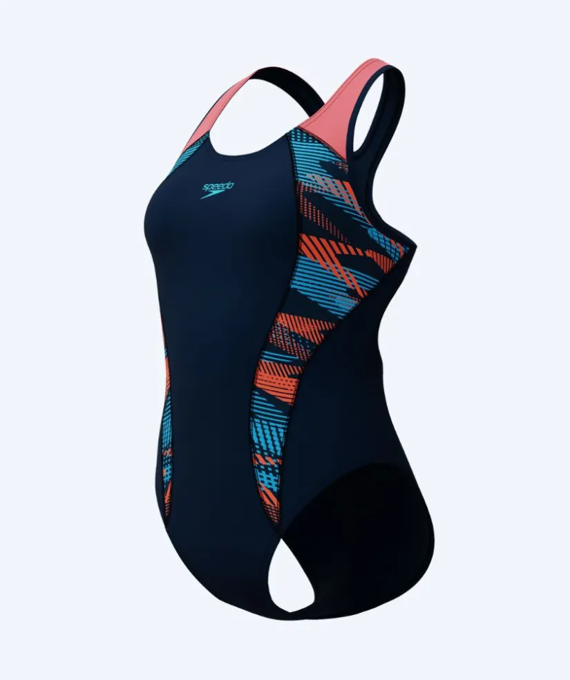 Discount Speedo badedragt til damer - Placement Laneback - Mørkeblå/lyserød