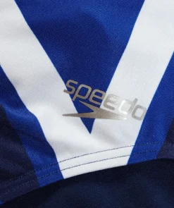 New Speedo badedragt til damer - Placement Digital V-Back - Mørkeblå/rød