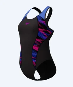 Hot Speedo badedragt til damer - Placement Laneback - Sort/lilla