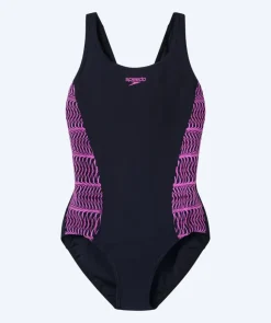 Speedo badedragt til damer - Placement Muscleback - Sort/pink