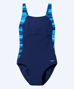 Sale Speedo badedragt til damer - Print Luna Lustre - Mørkeblå/lyseblå