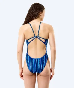 Speedo badedragt til damer - Printed Web Back - Mørkeblå/lyseblå