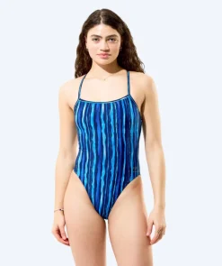 Speedo badedragt til damer - Printed Web Back - Mørkeblå/lyseblå