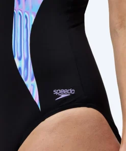 Hot Speedo badedragt til damer - Shaping Printed LunaElustre - Sort/turkis