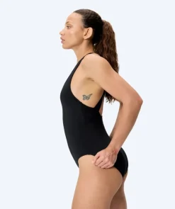 Clearance Speedo badedragt til damer - Solid Scoop Neck - Sort