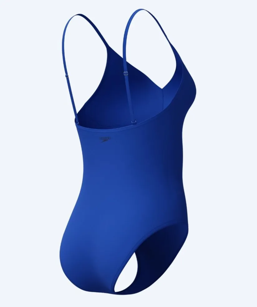 Discount Speedo badedragt til damer - Solid V-Neck - Blå
