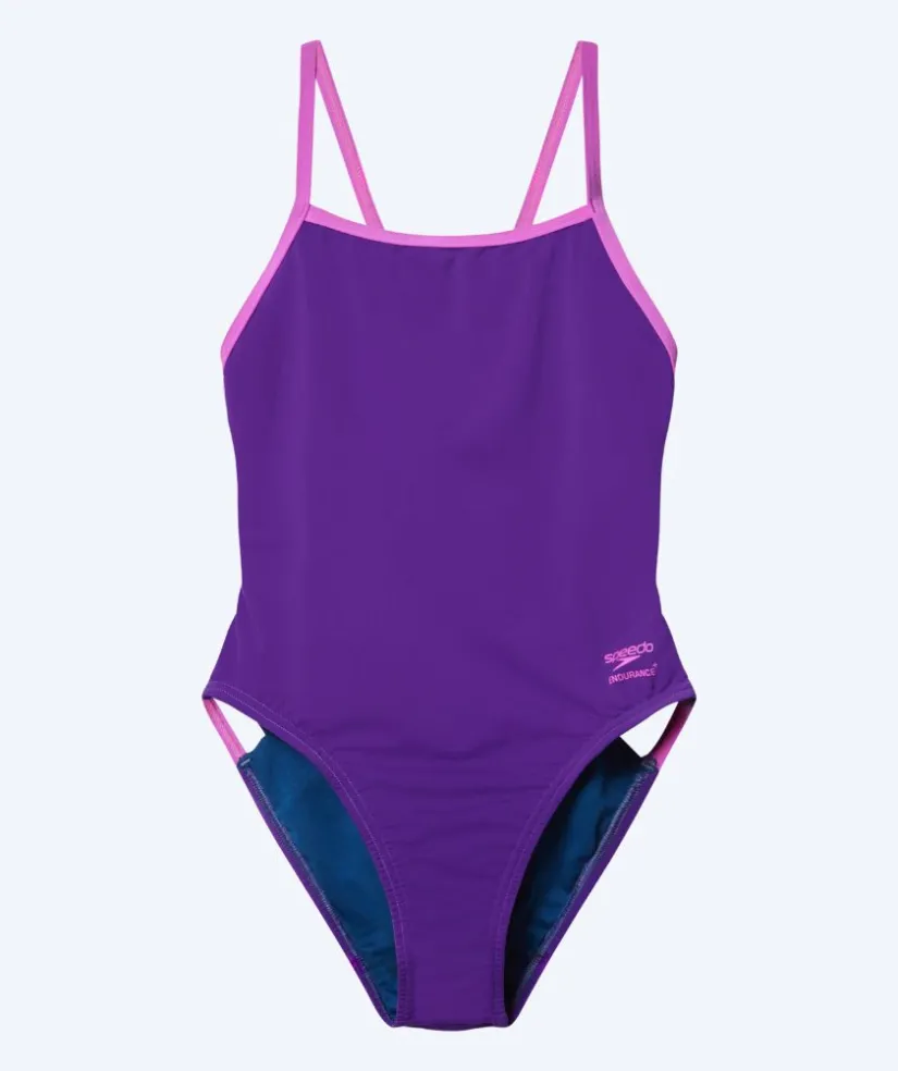 Sale Speedo badedragt til damer - Solid Tri Back - Lilla/lyserød