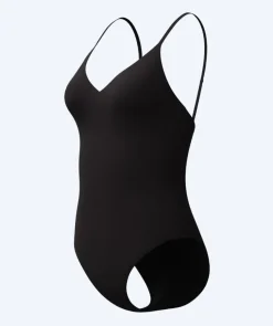 Online Speedo badedragt til damer - Solid V-Neck - Sort
