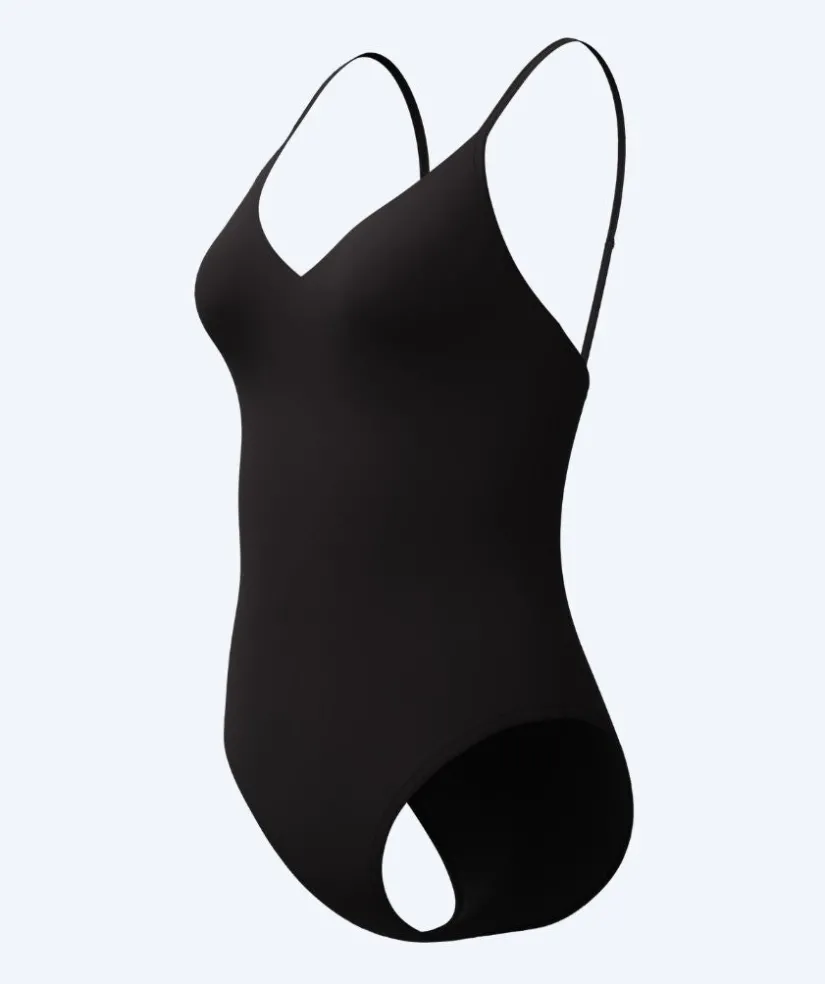 Online Speedo badedragt til damer - Solid V-Neck - Sort