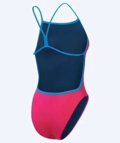 Clearance Speedo badedragt til damer - Solid V-Back - Lyserød/blå