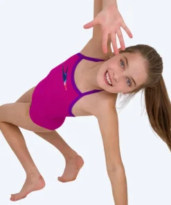 New Speedo badedragt til piger - Boom Placement Thinstrap - Lilla/blå