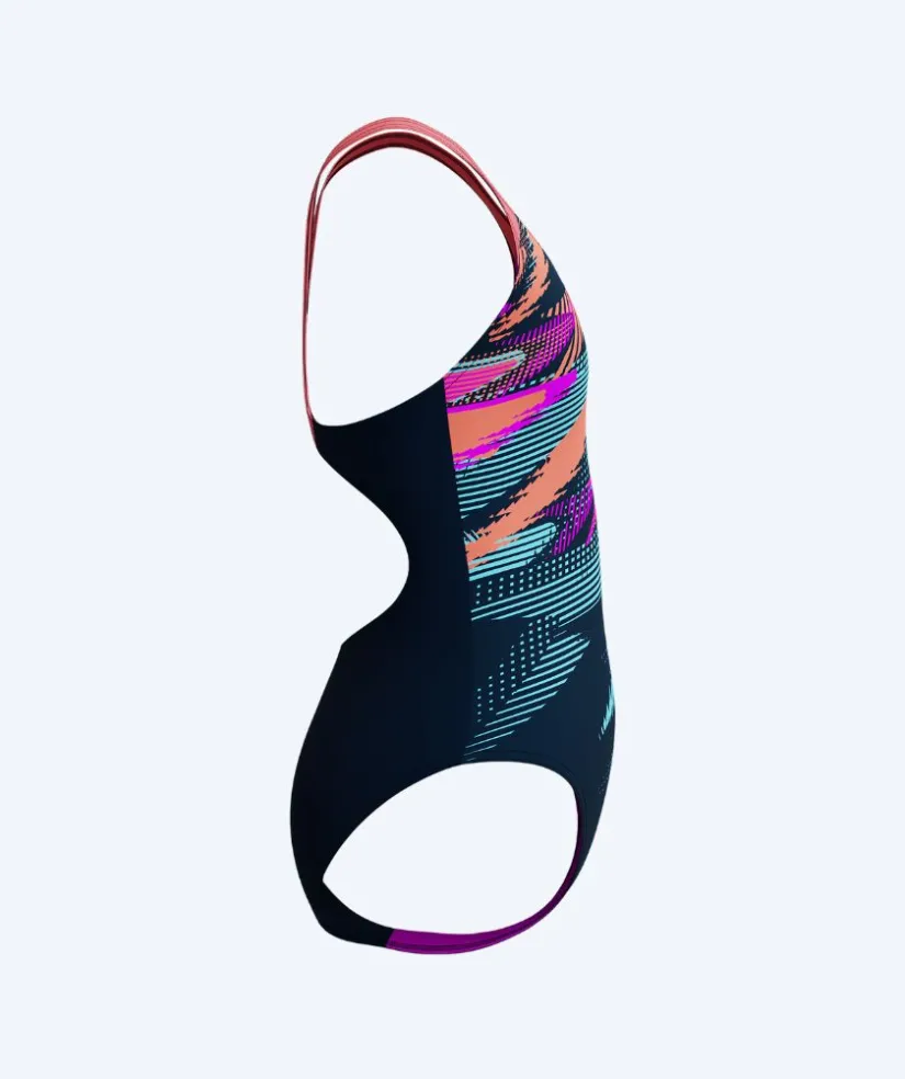 Sale Speedo badedragt til piger - Digital Placement Splashback - Sort/lyserød