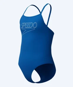 Online Speedo badedragt til piger - Endurance Logo Thinstrap - Lyseblå