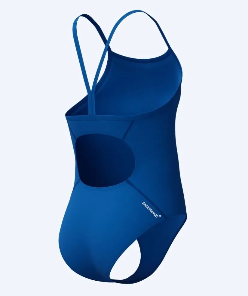 Online Speedo badedragt til piger - Endurance Logo Thinstrap - Lyseblå