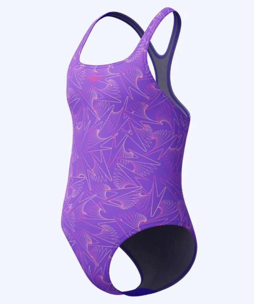 Clearance Speedo badedragt til piger - Hyperboom Allover Medalist - Lilla