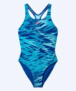 Clearance Speedo badedragt til piger - Hyperboom Print Medalist - Lyseblå/mørkeblå