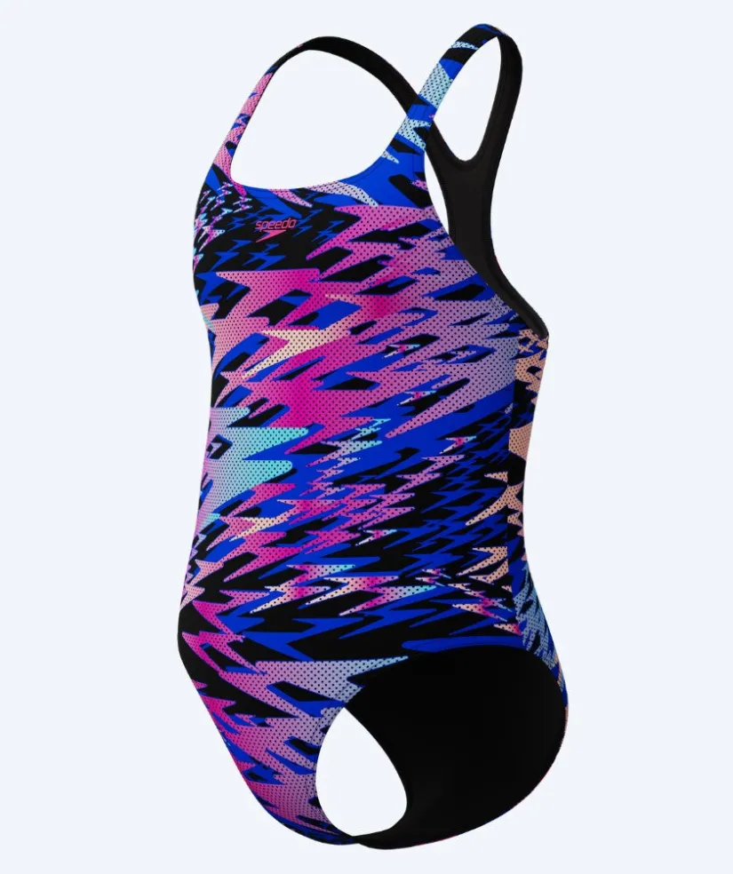 Best Speedo badedragt til piger - Hyperboom Print Medalist - Blå/pink