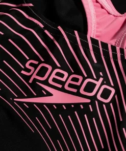 Speedo badedragt til piger - Medley Logo Medalist - Sort/lyserød