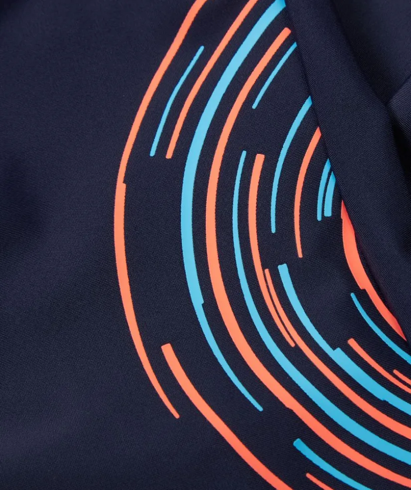 Best Speedo badedragt til piger - Plastisol Placement Muscleback - Mørkeblå/orange