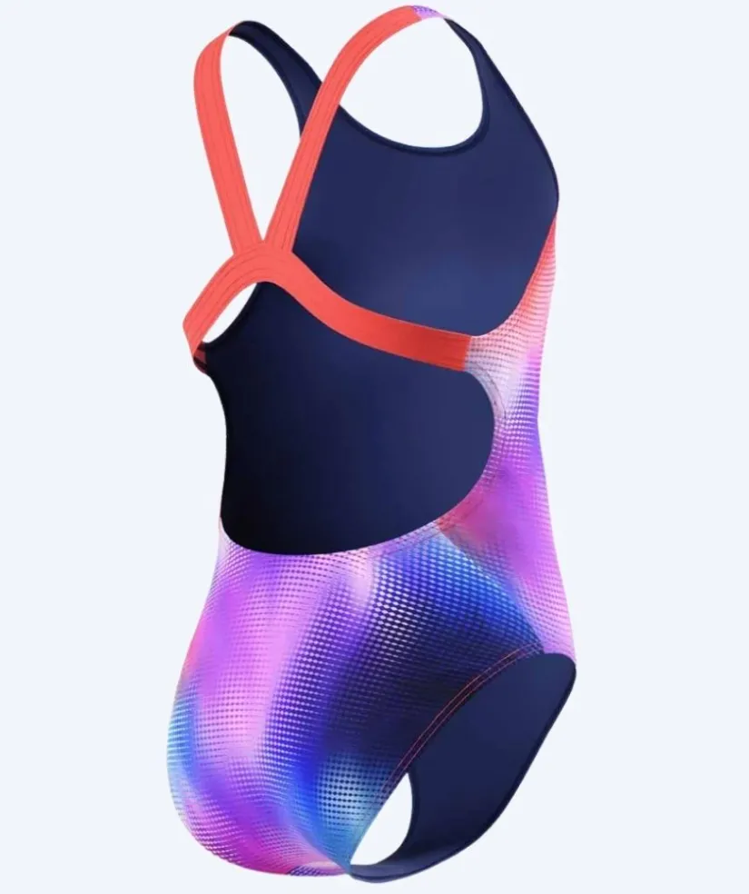Sale Speedo badedragt til piger - Print Leaderback - Multi/lilla
