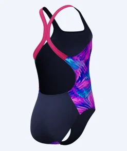 Outlet Speedo badedragt til piger - Print Powerback - Lilla/pink