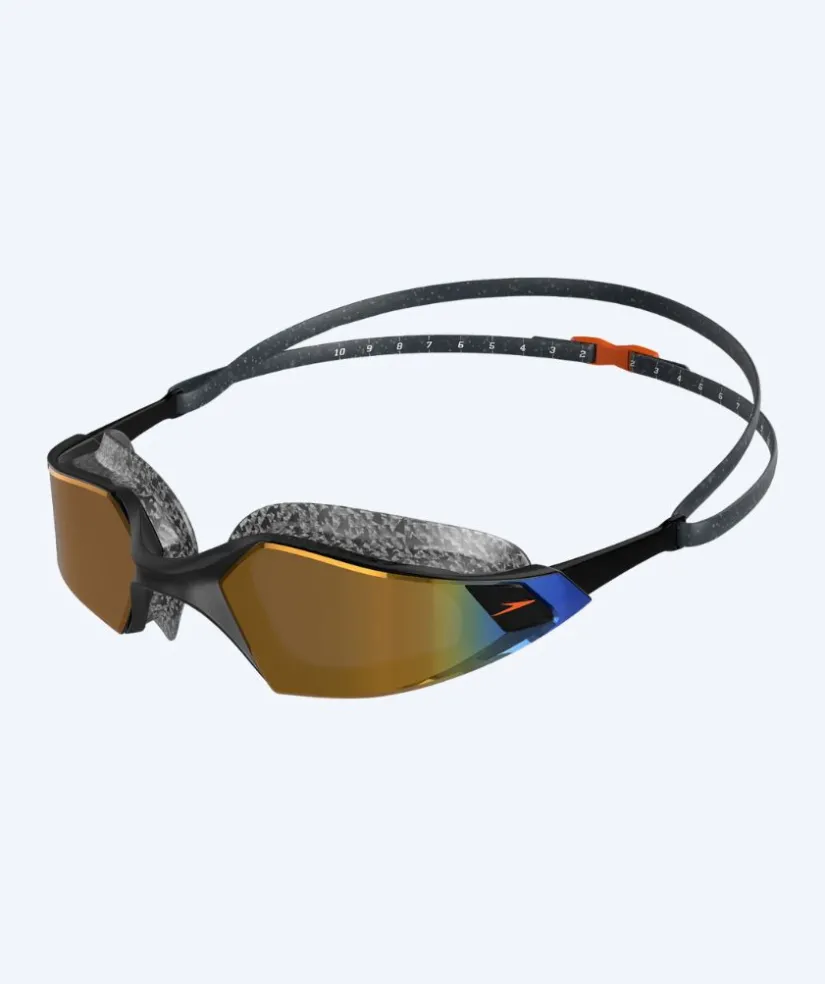 Speedo åbent vand svømmebriller - AquaPulse Pro - Sort/guld (Mirror linse)