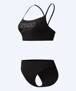 Online Speedo bikini til damer - Endurance Logo Thin Strap - Sort