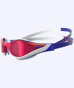 Hot Speedo Elite svømmebriller - Fastskin Pure Focus Mirror - Rød/blå